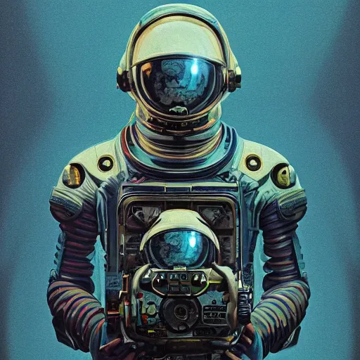 Image similar to portrait of a squid monster astronaut, in a 1970s livingroom , full body portrait, well lit, intricate abstract. cyberpunk, intricate artwork, by Tooth Wu, wlop, beeple. octane render, trending on artstation, greg rutkowski very coherent symmetrical artwork. cinematic, hyper realism, high detail, octane render, 8k, minimalistic, hyperrealistic surrealism, award winning masterpiece with incredible details, a surreal vaporwave liminal space, highly detailed, trending on ArtStation