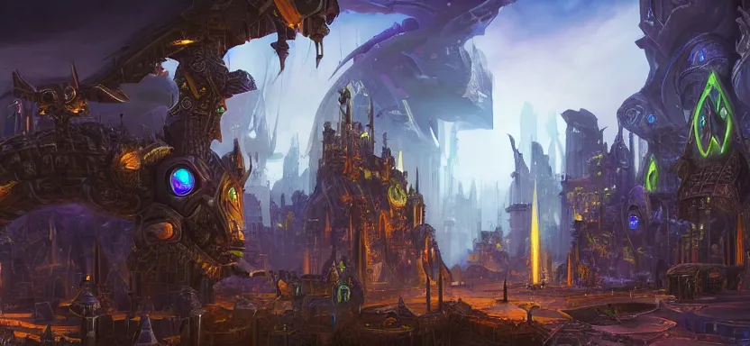 Image similar to world of warcraft futuristic, hyper detailed, cyberpunk