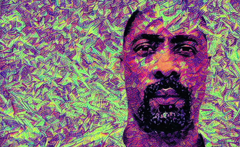 Prompt: vhs glitch art portrait of idris elba front on hidden underneath a sheet, lost in static, metaphysical foggy environment, static colorful noise glitch volumetric light, by bekinski, unsettling moody vibe, vcr tape, 1 9 8 0 s analog video, vaporwave aesthetic, directed by david lynch, colorful static, datamoshed, pixeled stretching