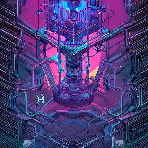 Prompt: the machine in the ghost, incredible digital illustration by dan mumford, beeple, and john howe, trending on artstation