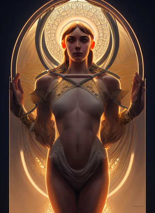 Image similar to symmetry!! portrait of beautiful pallas athena, mithology, intricate, highly detailed, dynamic lighting, digital art, digital painting, artstation, wlop, sharp focus, illustration, art by artgerm and greg rutkowski and alphonse mucha, 8 k