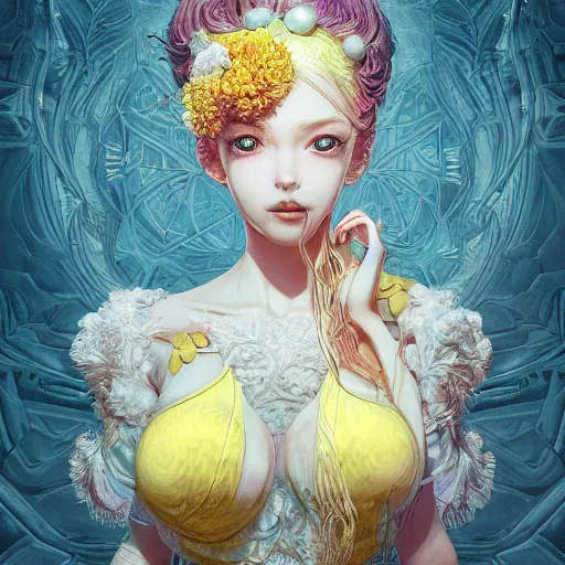 Prompt: the portrait of a sensual lemon that resembles an absurdly beautiful, graceful, elegant, idol, an ultrafine hyperdetailed illustration by kim jung gi, irakli nadar, intricate linework, bright colors, octopath traveler, final fantasy, unreal engine 5 highly rendered, global illumination, radiant light, detailed and intricate environment