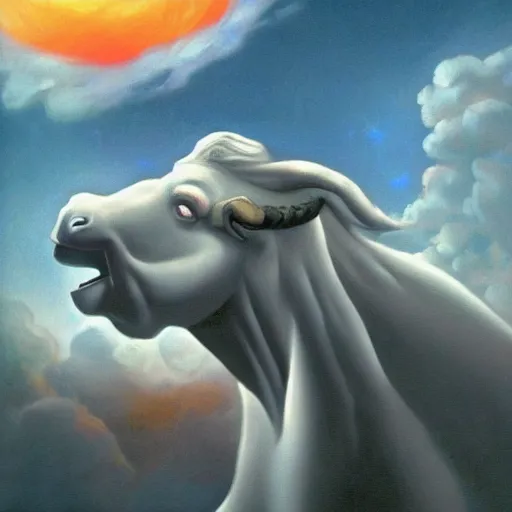 Image similar to i wonder if i dreamt of anu, the head sky god aka the bull of heaven. i totally forgot about him until i looked up the dream meaning