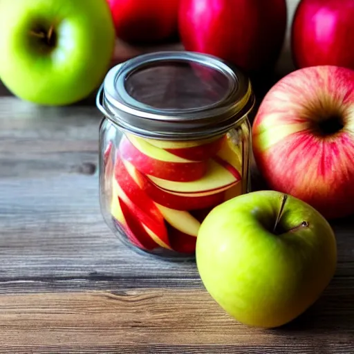 Image similar to an apple inside a jar