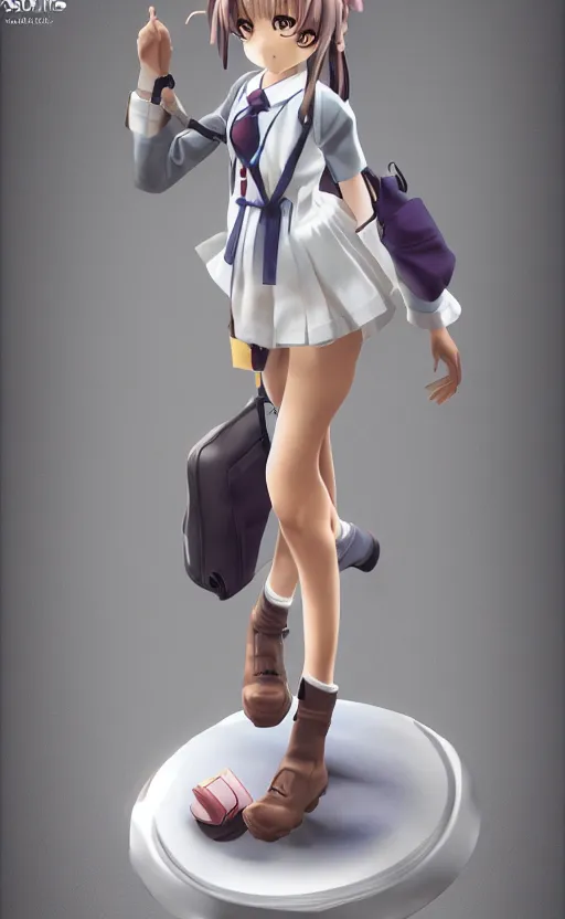 Image similar to Anime girl figure in school uniform, unreal engine, highly detailed.