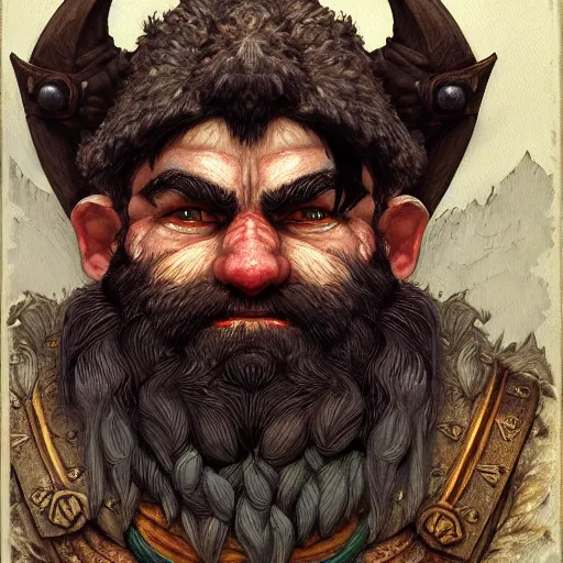 Image similar to portrait painting of a gnome berserker, sharp focus, award - winning, trending on artstation, masterpiece, highly detailed, intricate. art by rebecca guay