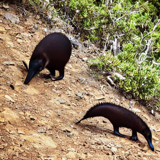 Prompt: anteater eating ants at the top of mountain, triunphantly, photograph