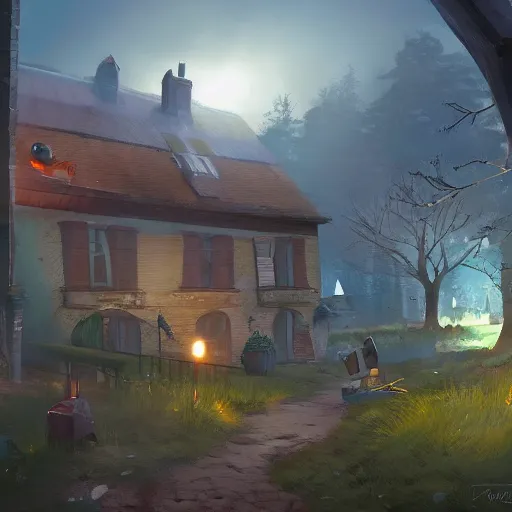 Image similar to hello neighbour, concept art, game art, artstation, ambient lighting, unreal engine