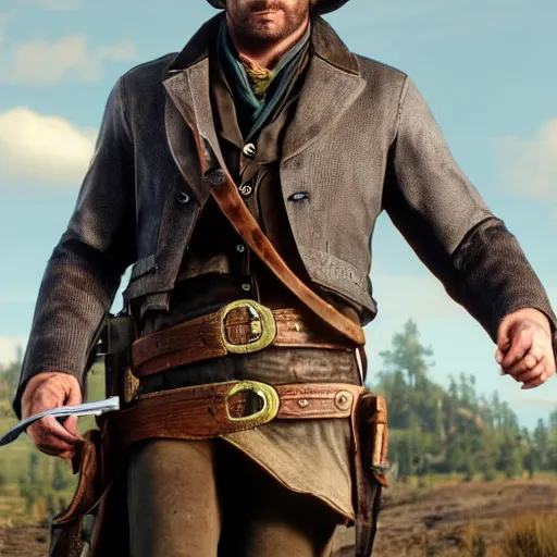 Prompt: Arthur Morgan from rdr2 in claimation