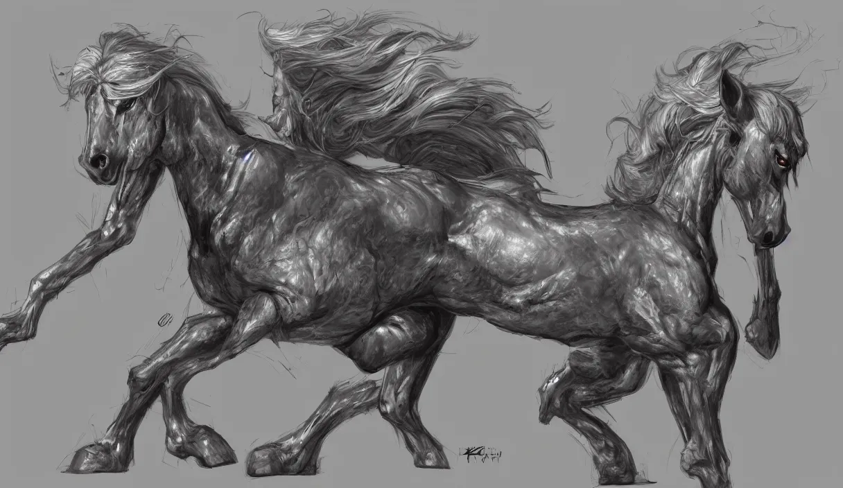 Image similar to anthropomorphic horse, female, 8 k concept art, by kadath, masterpiece, trending on artstation, 8 k