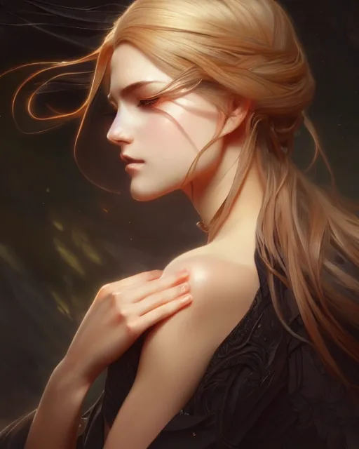 Prompt: beautiful woman, portrait, anime!!, fantasy, ultra detailed, elegant, intricate, dynamic lighting, hyperrealism, digital art, digital painting, artstation, wlop, sharp focus, illustration, art by artgerm and greg rutkowski and alphonse mucha, 8 k