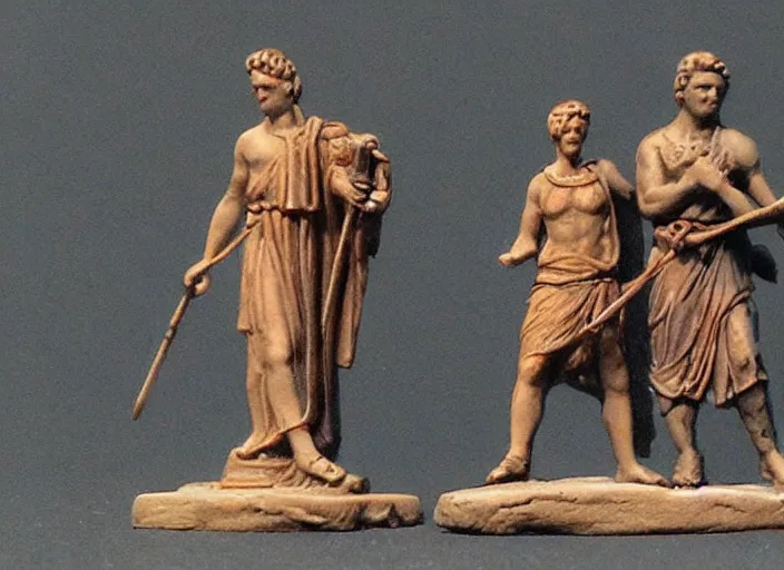 Prompt: Images on the store website, eBay, Color coated miniature of citizens of Ancient Rome