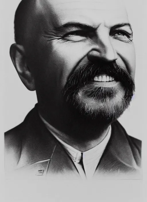 Image similar to hyper detailed portrait of smiling lenin by richard avedon, color, dslr