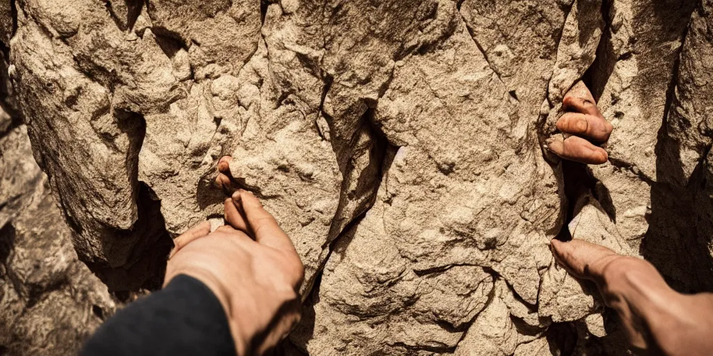 Prompt: ego perspective photography of hands holding climbing equpiment in the dolomites, climbing, dolomites, alpine, detailed intricate insanely detailed octane render, 8k artistic 1920s photography, photorealistic, chiaroscuro, hd, by David Cronenberg, Raphael, Caravaggio