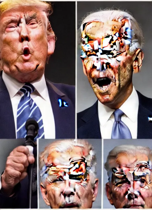 Image similar to : obama trump and biden as Twin Peaks character design