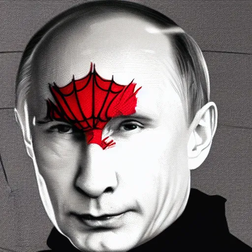 Image similar to Spiderman Vladimir Putin