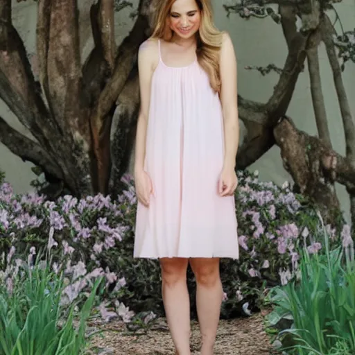 Image similar to pale pastel pink and white dress