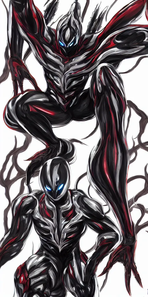 Image similar to Ultraman Mecha exposed to the symbiote and became Venom. concept art,high detailed,fine art,trending on Artstation, smooth draw,Sharp focus.
