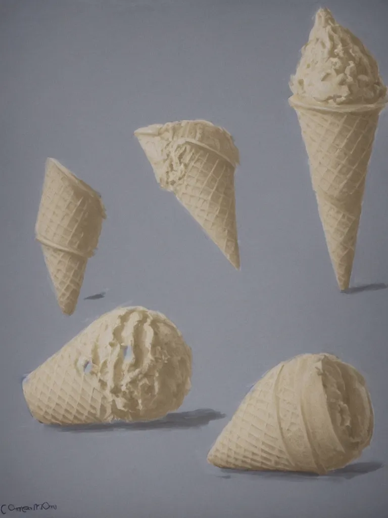 Image similar to ice cream cones, by concept artists, blunt borders, rule of thirds, beautiful light