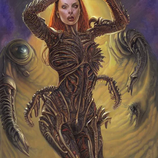 Image similar to alien queen, by donato giancola.