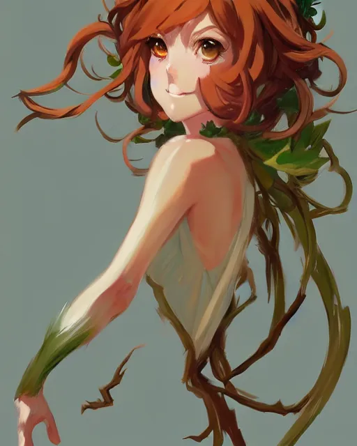 Image similar to greg manchess character concept art of an anime dryad | | anime anime anime, cute - fine - face, pretty face, realistic shaded perfect face, fine details by stanley artgerm lau, wlop, rossdraws, james jean, andrei riabovitchev, marc simonetti, and sakimichan, trending on artstation