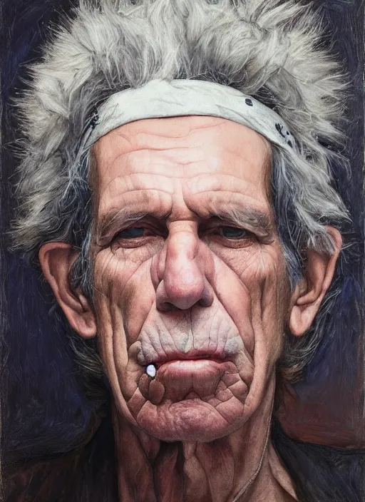 Image similar to keith richards by jeremy lipking egon schiele gottfried helnwein