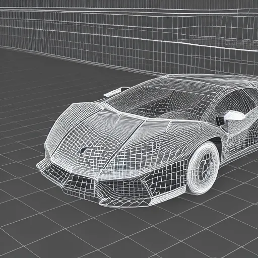 Image similar to wireframe 3d model, Lamborghini