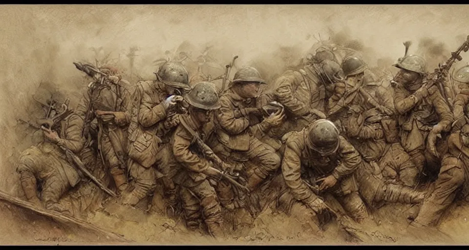 Image similar to (((((a muddy WWI trench))))) by Jean-Baptiste Monge!!!!!!!!!!!!!!!!!!!!!!!!!!!