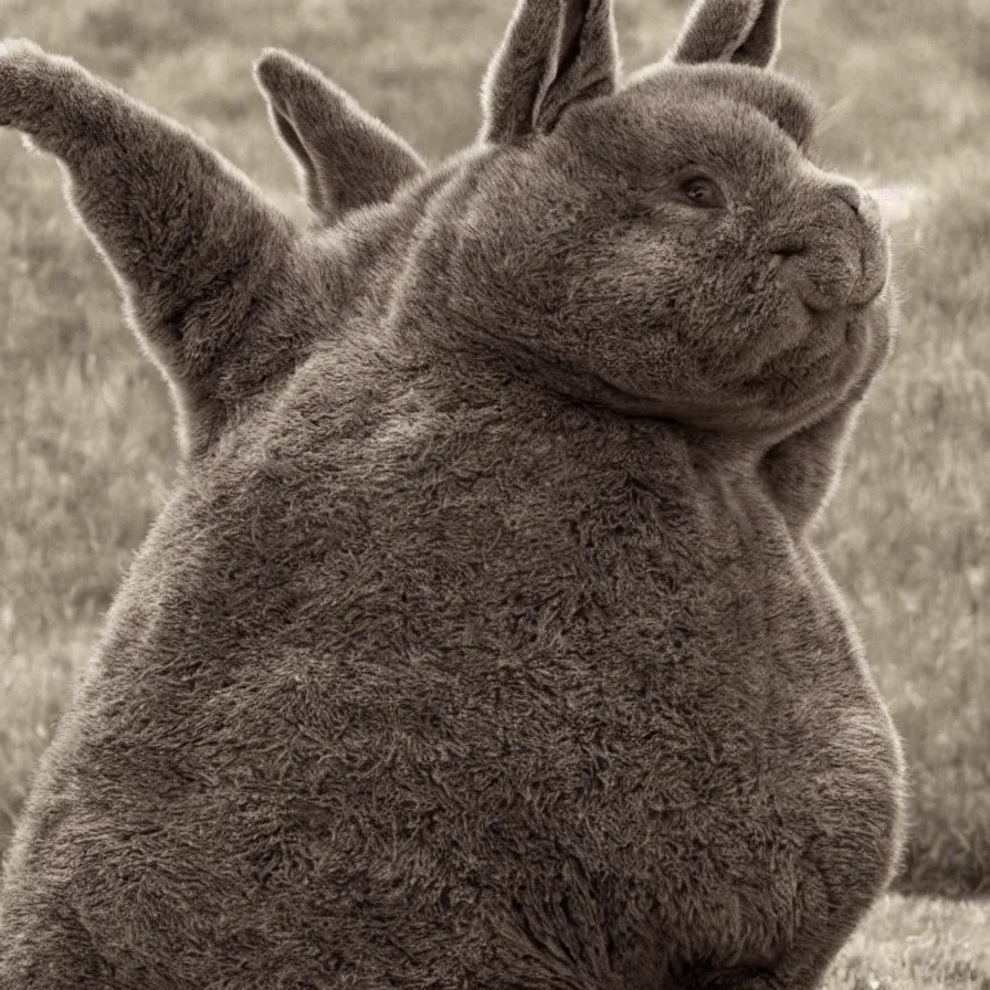 Image similar to Candid portrait photograph of Big Chungus, taken by Annie Leibovitz