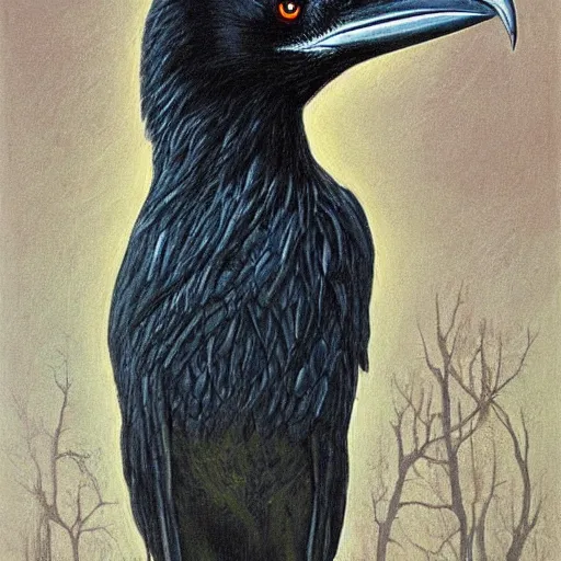 Prompt: raven princess by Johfra Bosschart