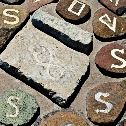 Image similar to the stones are laid out in the form of the letter s