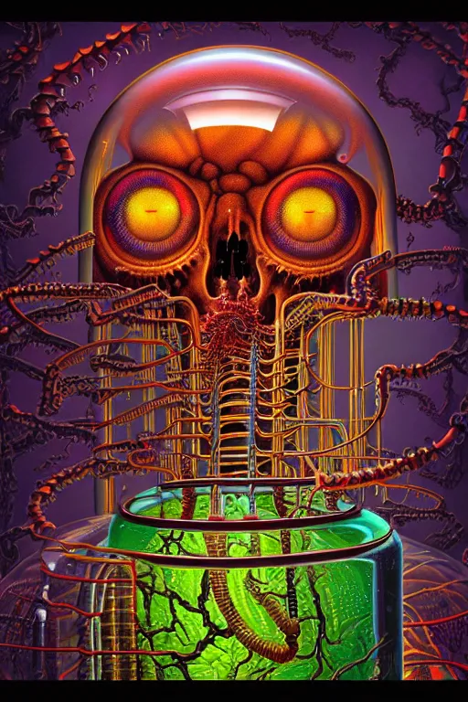 Image similar to a detailed photorealistic image of a transparent jelly isometric nightmare zombie horror machine electronic chemistry by johfra bosschart, lisa frank, dark fantasy art, high detail, trending on artstation