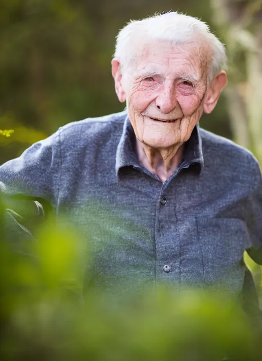 Image similar to dslr photo portrait still of 7 5 year old age 7 5 ronald macdonald at age 7 5!!!, 8 5 mm f 1. 8