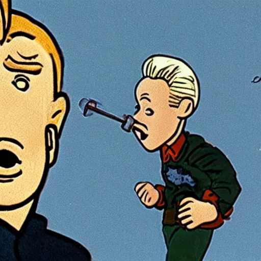 Prompt: Tintin as a hard rocker, detailed, 4k