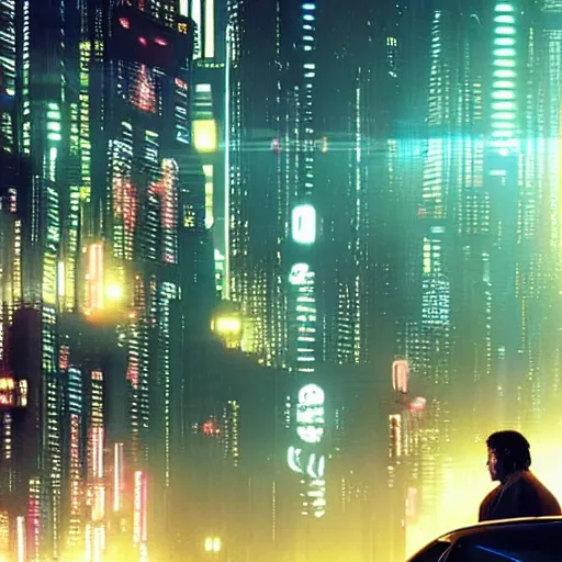 Prompt: cyberpunk city, cyberpunk car lamborgini counatch, blade runner style, visual byoperator roger deakins, by neill blomkamp, elysium and altered carbon style, extreamly detailed, by ghost in the shell, by mamoru oshii