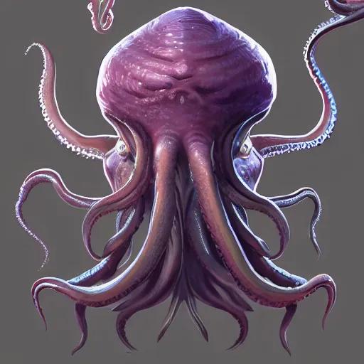 Image similar to Portrait of an Ilithid from dungeons and dragons, a creature with octopus face with tentacles instead of beard, mattepainting concept Blizzard pixar maya engine on stylized background splash comics global illumination lighting artstation lois van baarle, ilya kuvshinov, rossdraws