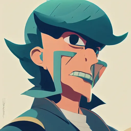 Image similar to face icon stylized minimalist space dandy, loftis, cory behance hd by jesper ejsing, by rhads, makoto shinkai and lois van baarle, ilya kuvshinov, rossdraws global illumination