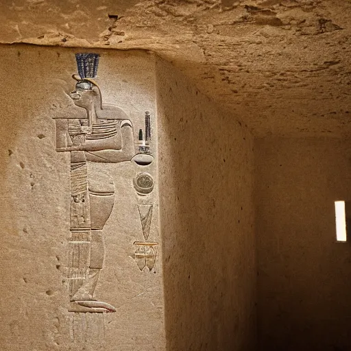 Image similar to ancient egyptian tomb, detailed photography