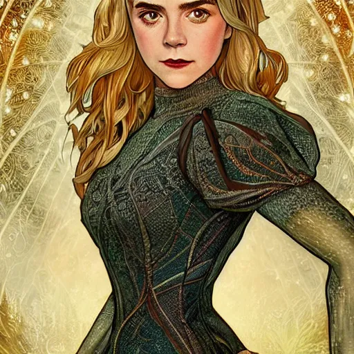 Image similar to Kiernan Shipka as Sabrina Spellman, cute, fantasy, intricate, elegant, highly detailed, digital painting, 4k, HDR, concept art, smooth, sharp focus, illustration, art by artgerm and H R Giger and alphonse mucha