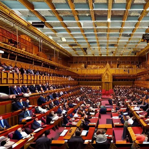 Image similar to uk parliament in style of us congress