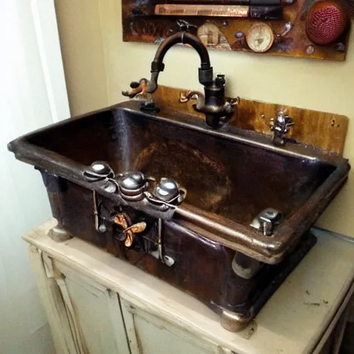 Prompt: Steampunk sink