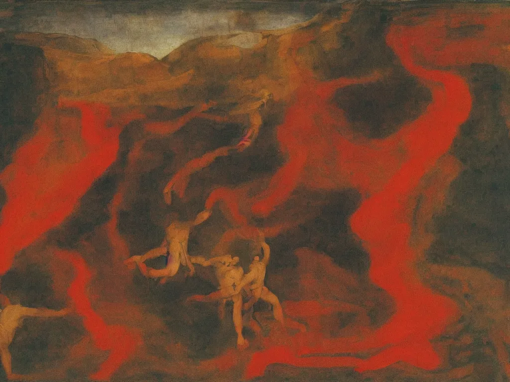 Prompt: moses separating the red sea. painting by raphael, mark rothko