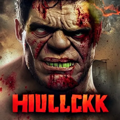 Image similar to the hulk in a zombies movie