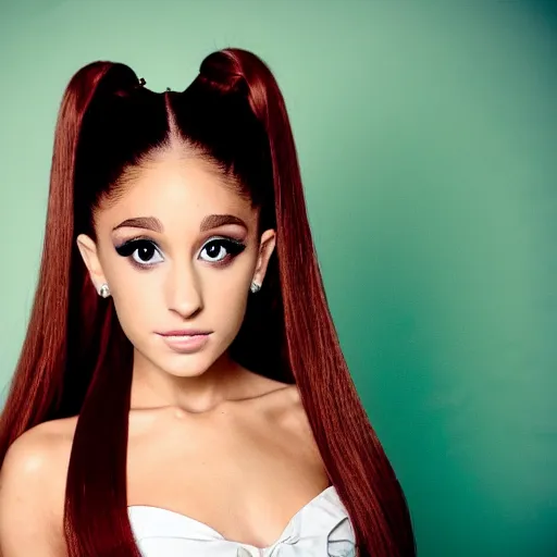 Image similar to Portrait of Ariana Grande doing Sailor Moon cosplay, 50mm photograph by annie leibovitz