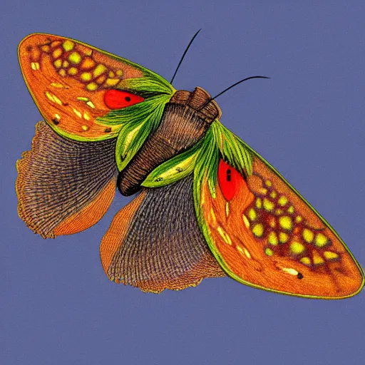 Prompt: scientific illustration of a beautiful moth