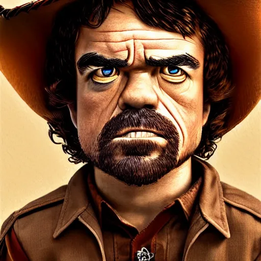 Image similar to peter dinklage as woody ( cowboy hat ) ( ( ( toy story ) ) ), digital painting, extremely detailed, 4 k, intricate, brush strokes, mark arian, artgerm, bastien lecouffe - deharme