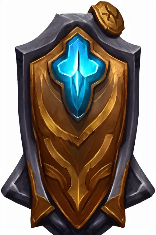 Prompt: shield fantasy epic legends game icon stylized digital illustration