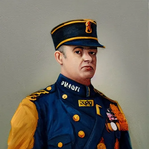 Image similar to “Oil painting of Vinicius de Moraes as a World War 1 general, 4k”