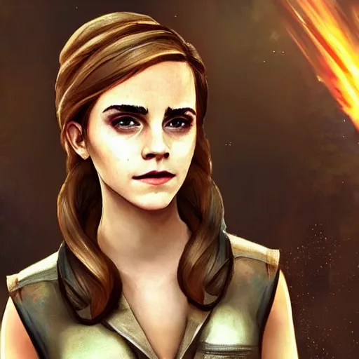 Image similar to Emma Watson as a character in the game League of Legends, with a background based on the game League of Legends, detailed face, old 3d graphics