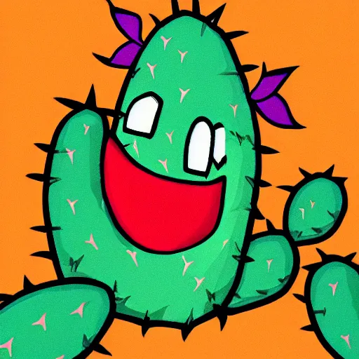 Image similar to : cartoon cactus character